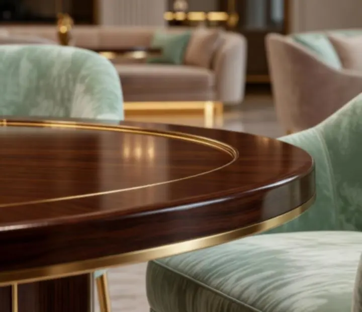 Detal eleganckiego wnętrza restauracji inspirowanego światem casino