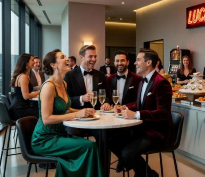 Kompozycja zdjęć potraw, wnętrz i wydarzeń w restauracji Strefaro