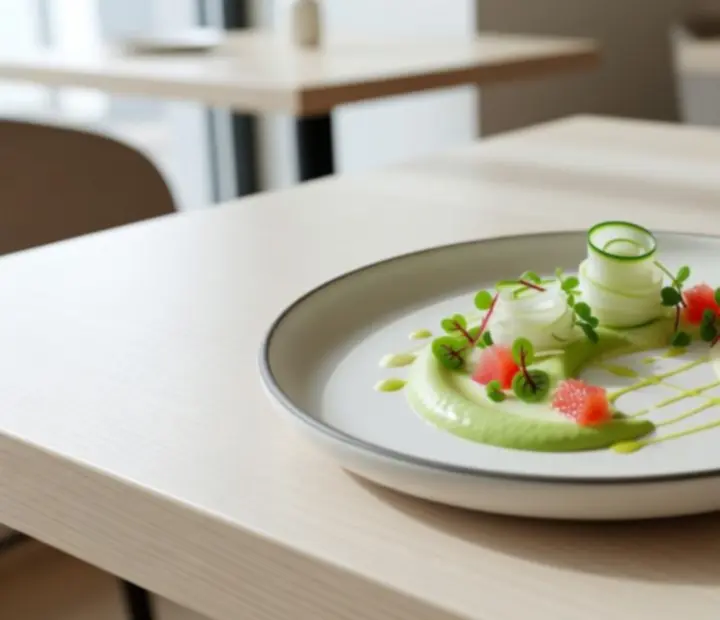 Autorskie danie w nowoczesnym stylu serwowane w restauracji Strefaro