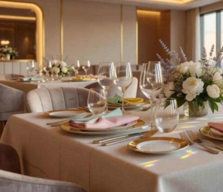 Elegancko nakryty stół na prywatne wydarzenie w restauracji Strefaro.