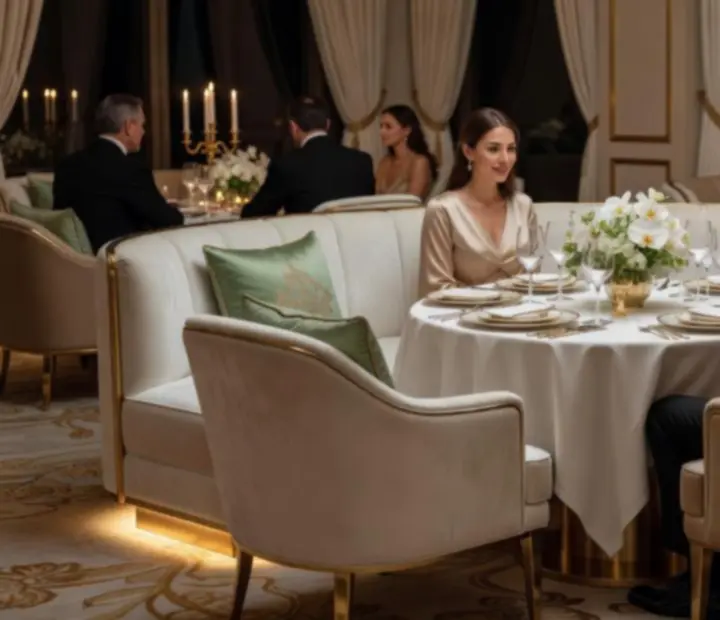 Kameralna kolacja VIP w stylowym lounge restauracji